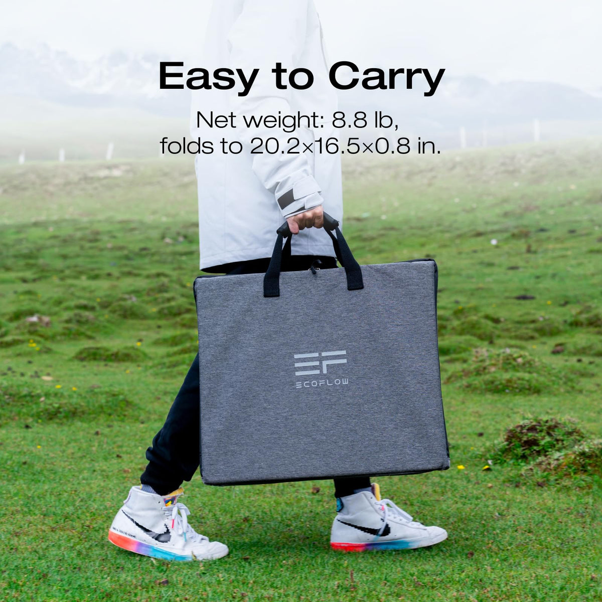 EcoFlow 45W/60W110W/160W/220W Portable Solar Panel, Foldable with Carry Case, High 23 Efficiency, Design for Camping, RVs, or Backyard Use
