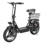 749W Peak Power, 48V 15AH Electric Scooter for Adults, 19.9MPH with Seat and Basket, 35 Miles Range, 14-inch Tires - the Ideal Companion for Your Commuting and Shopping Needs!