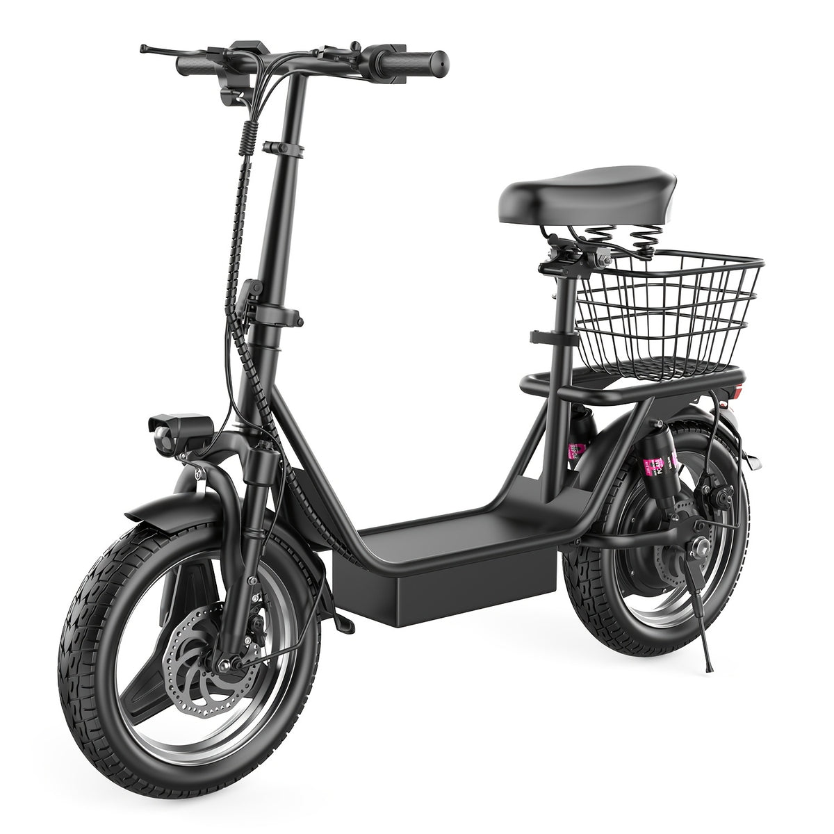 749W Peak Power, 48V 15AH Electric Scooter for Adults, 19.9MPH with Seat and Basket, 35 Miles Range, 14-inch Tires - the Ideal Companion for Your Commuting and Shopping Needs!