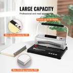 Electric Coil Binding Machine by VEVOR for Letter, A4 and A5 Documents—Punches 20 Sheets and Binds 500