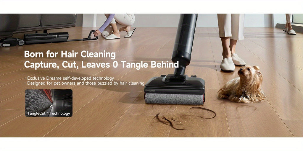 Refurbished DREAME H12 Pro Flexreach Wet Dry Vacuum Cleaner, 0 Tangle Cordless Vacuum Mop All-In-One for Hard Floors, 180° Lie-Flat Floor Cleaner Machine with 194°F Hot Self-Cleaning, 50Mins Runtime