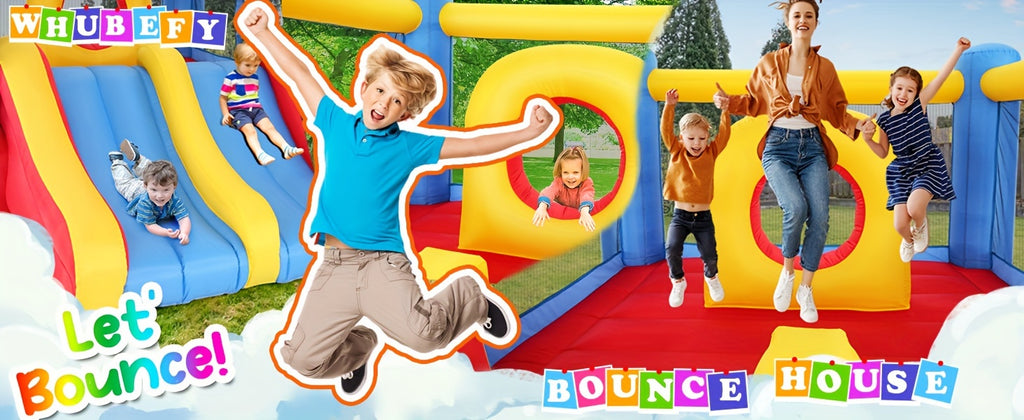 Large Inflatable Bounce House for Kids 3-10, Inflatable Bouncer with Blower, 12.6 X 9ft Big Blow Up Jumping Castle with Double Slide Obstacle, Family Indoor Outdoor Backyard Bouncy Castle Jump 'n Slide for Kids Boys Girls Birthday Party Christmas