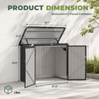 UFFIGAMA Lockable Outdoor Trash Can Storage Shed - 4.93 X 2.6ft Metal Garbage Bin Enclosure with Chain Lid, Waterproof & Weather-Resistant, Ideal for Trash Cans, Lawn Mower, And Garden Tools, Perfect for Backyard & Patio