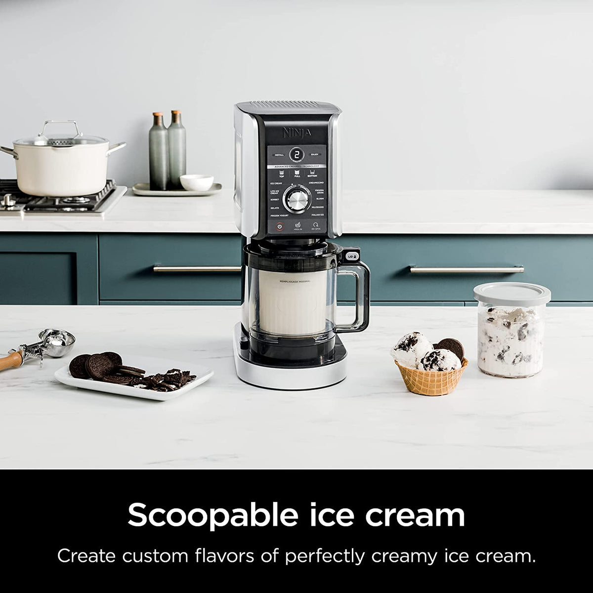 Ninja CREAMi Deluxe 11-in-1 XL Ice Cream Maker, Silver (NC501) - Refurbished