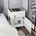 Light Luxury High-end Modern Double Drawer Safe Bedside Table, Multifunctional Bedside Table with Password Lock for Storing Valuable Items