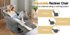 Living Room Single Chair, 360° Swivel Rocking Chair, Manual Rocking Chair for Small Spaces, Rocking Chair with Side Pockets And Armrest Storage, Deep Seat Cushion And Plush Backrest, Chenille Fabric, a Recliner Suitable for The Living Room