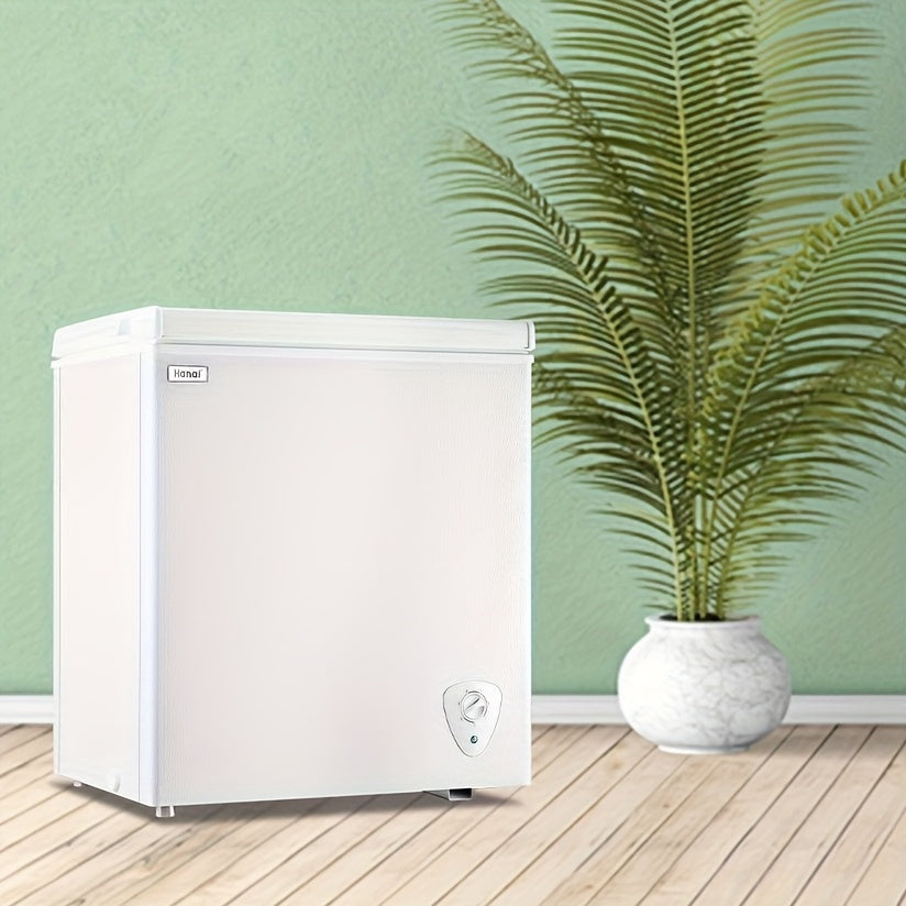 WANAI 5.0 Cu.Ft Chest Freezer With Removable Basket, Top Open Door Compact Freezer With Adjustable Temperature For Home/Kitchen/Office/Dorm WHITE