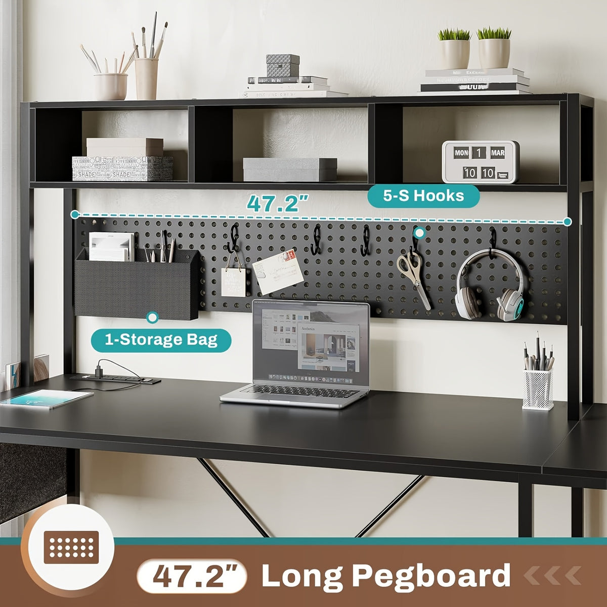 L-Shaped Gaming Desk, Reversible from a 67-Inch Corner Setup to a 94.5-Inch Two-Person Workstation