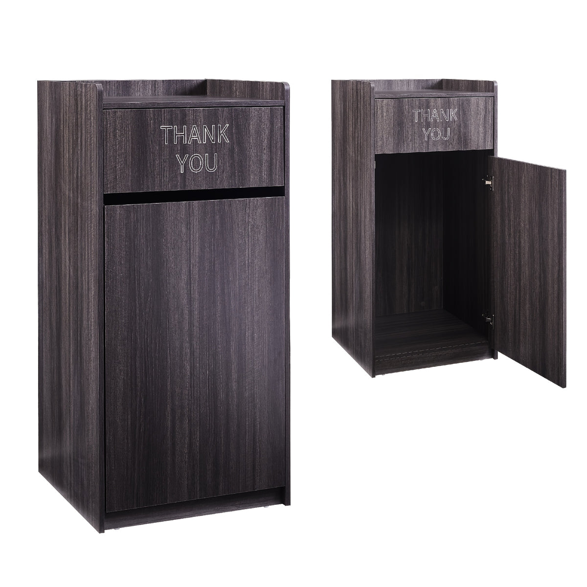 Large 40-Gallon Wooden Waste Bin with a Tray Top, Featuring a Spacious Design, Easy-To-Clean Surface, And Compact Storage, Perfect for Offices, Restaurants, And Kitchen Cabinets