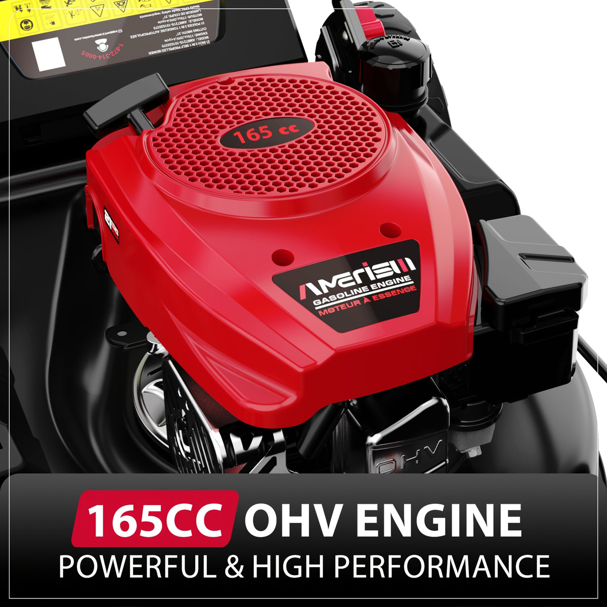 21" Self-Propelled Gas Lawn Mower with 165cc 4-Stroke Engine, RWD Gas Powered Mower for Large Yards & Hills, 3-in-1 Mulching/Bagging/Side Discharge, 6 Adjustable Heights