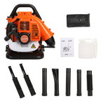 70.92 "x 17.73" X 17.73" Air-cooled Two-stroke Gas Engine, Backpack Style Blade Blower, High-power Two-stroke Strong Wind ABS Garden Backpack Style Snow Blower (orange)