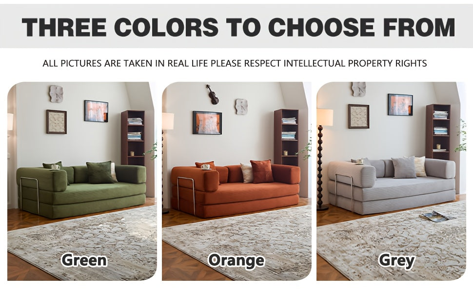 Boneless Sofa Bed, Modern Cloud Couch Folding Sofa Bed, Modular Sofa In A Box Compressed Memory Foam Sofa with Washable Sofa Cover for Living Room, Bedroom, Apartment
