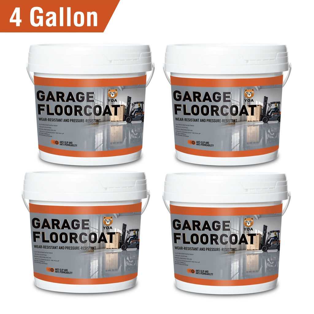 Professional Epoxy Floor Paint Kit (4 Gallon) - Light Blue Acrylic Concrete Coating for Garages & Basements | Single Component Formula | Scratch Resistant & Low VOC | Ready-to-Use