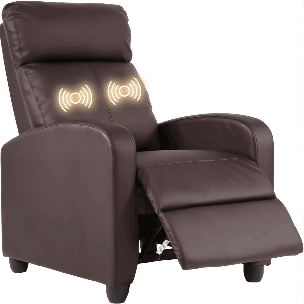 Recliner Chair Breathable Padded PU Leather Massage Single Sofa Recliners For Small Recliner Chair With Footrest Home Theater Seating For Bedroom Living Room