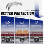 2Pcs Tandem Trailer Fender Double Axle Compatible with 13-15 Inch Wheels Teardrop Pair Enclosed Trailers 9" x 66" x 19.5" - Cold Rolled Steel (halloween & car accessories)