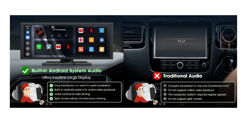 CarPlay Screen — LAMTTO 10.25-Inch In-Cell Display for Wireless Phone Integration and In-Car Apps