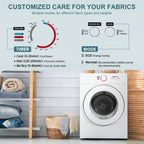 [Portable Dryer For Apartments] Compact Dryer 1.5/1.8/2.65 Cu. Ft. Portable Clothes Dryers With Exhaust Duct With Stainless Steel Liner Four Function Small Dryer Machine, Suitable For Apartments, Dorm, RVs, White