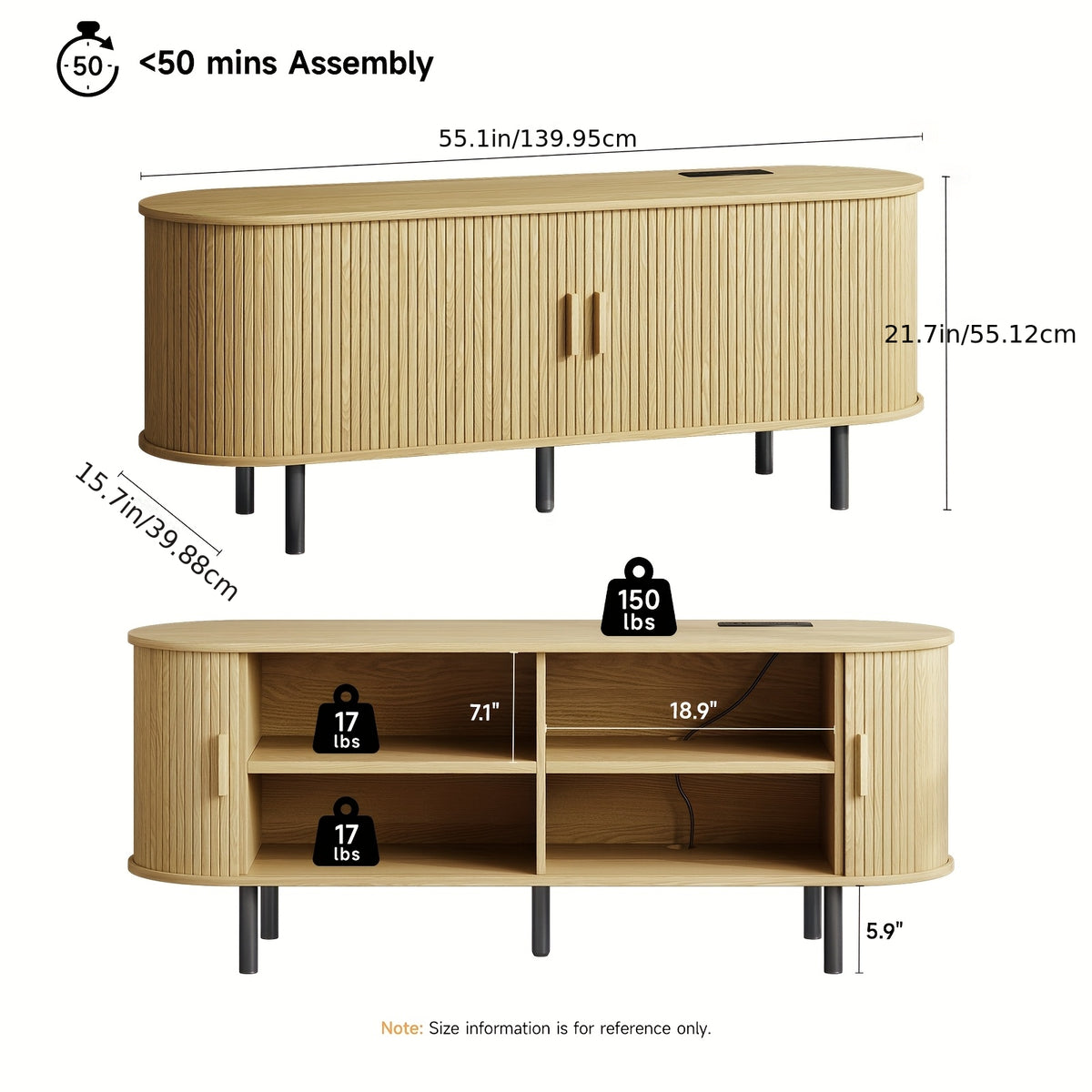 PAZCASA 70.8 Inch/55 Inch TV Stand with Power Outlet for Tvs Up to 75 Inches, Entertainment Center with Storage And Adjustable Shelves, Modern Media Console with Sliding Doors for Living Room, Walnut/Black/Oak