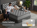 8/10/12 Inch Mattress in Twin, Full, Queen, And King Sizes - Ergonomically Designed, Medium Firm Hybrid Mattress, Offering Luxurious Comfort with Pocket Springs, Grey Quilted Cover, Bed Mattresses