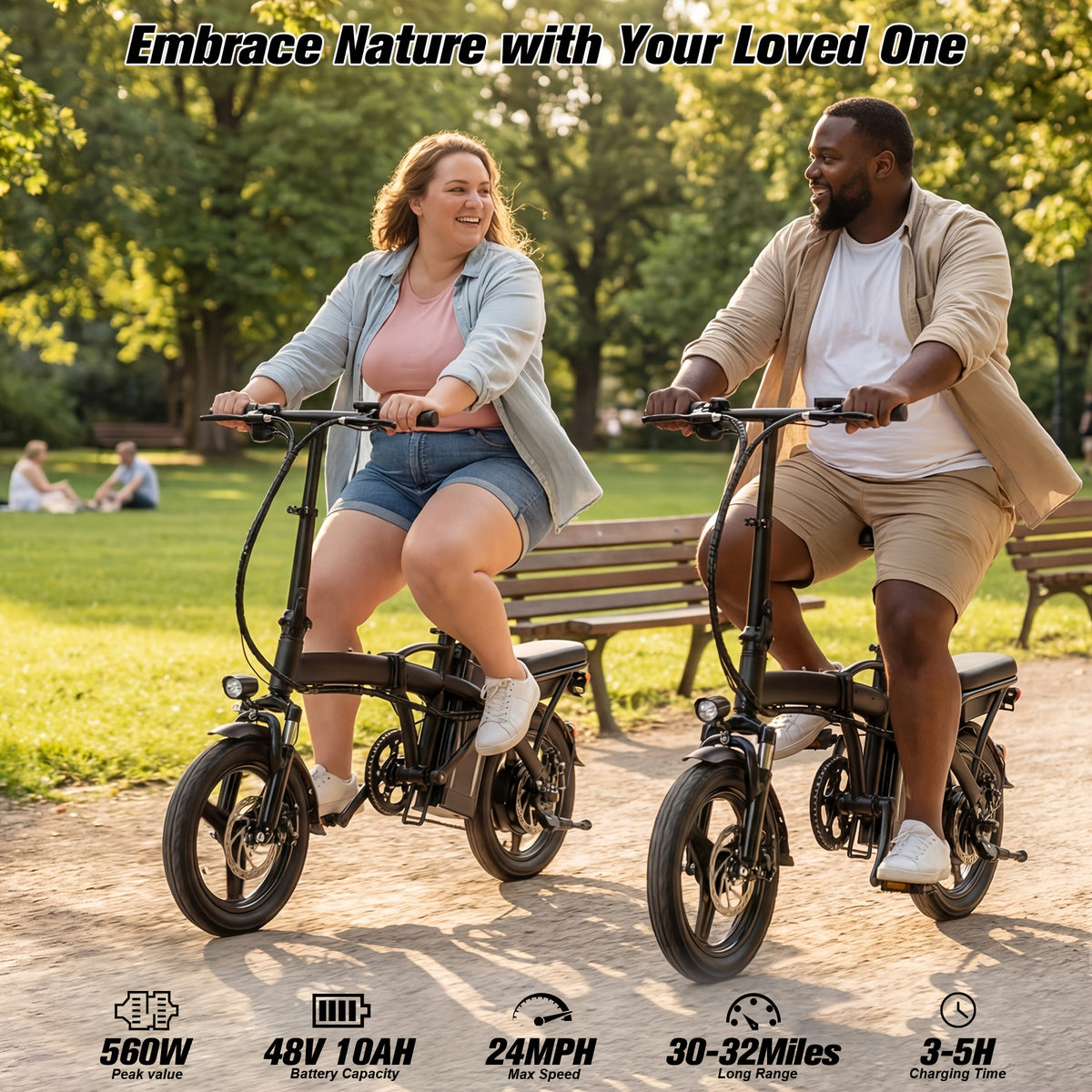 High Performance Adult Electric Bicycle, Portable Design Foldable Electric Bicycle, 500W Motor And 48V 10Ah Battery, 16-24 Mph Speed, Dual Disc Brakes, 14 Inch Electric Bicycle with Pedals, Suitable Gift for Teenagers