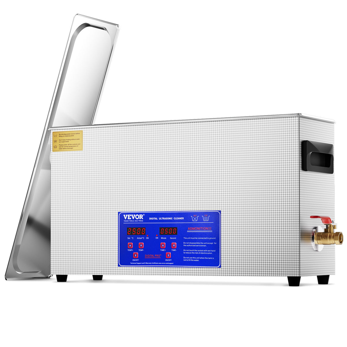 VEVOR Professional Ultrasonic Cleaner, 10L/27.2 L Ultrasonic Jewelry Cleaner with Digital Timer & Heater, Stainless Steel Industrial Sonic Cleaner 40kHz for Glasses, Watches, Rings, Small Parts