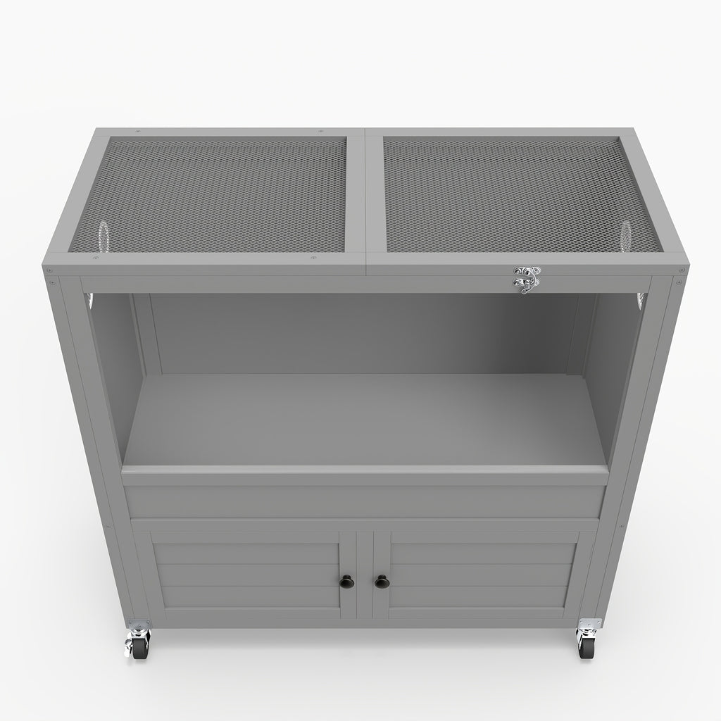 [Reptile Terrarium Stand] 50 Gallon Reptile Terrarium Stand, Adjustable Storage Cabinet, Wheels & Metal Mesh Roof Door, Reptile Habitat Enclosure for Snake/Lizard/Gecko/Tortoise