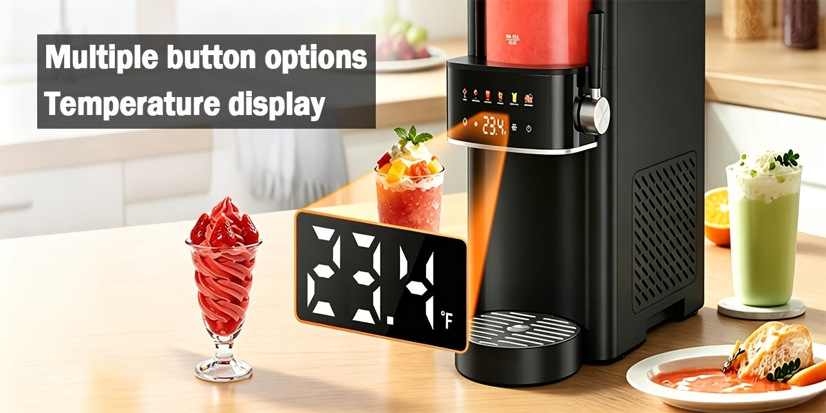 2-in-1 Ice Cream Maker, 40oz High Capacity, 12-Hour Cold Retention, Dishwasher Safe, No Ice Needed, Rapid Cooling and Temperature Control, Includes Recipes, Multi-Functional, Great Gift for Friends and Family
