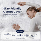 Queen Size 12-Inch Mixed Mattress, Memory Foam - Ergonomic Design, Medium Firm Mixed, Luxurious Spring Comfort Mattress, Suitable for Home, Guest Room, Hotel
