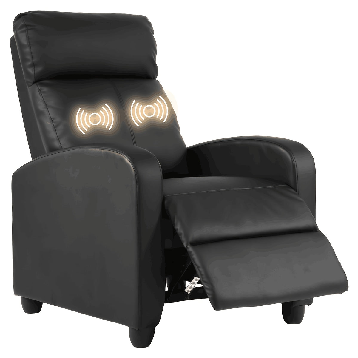 Recliner Chair Breathable Padded PU Leather Massage Single Sofa Recliners For Small Recliner Chair With Footrest Home Theater Seating For Bedroom Living Room