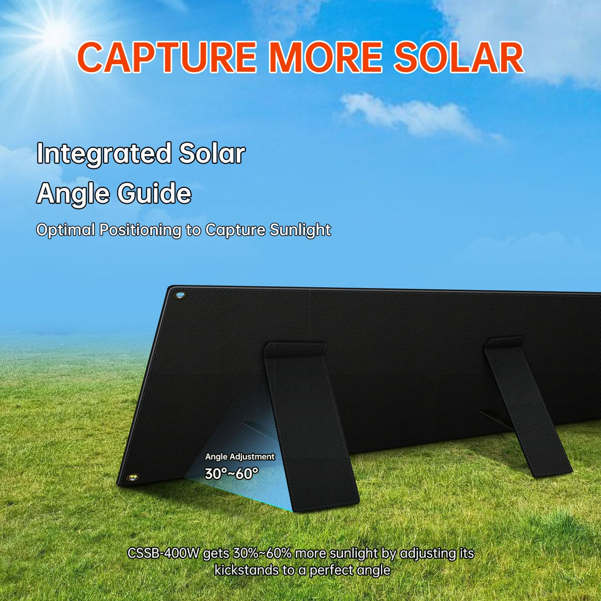 400W Foldable Solar Panel Kit — Adjustable Rack for RV Travel, Van Life, Camping and Emergency Power