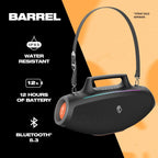 Skullcandy Barrel Bluetooth Boombox Speaker with LED Lightshow Mode – Water-Resistant Wireless Portable Speaker, Party Speaker, Outdoor Speaker, with USB-C & USB-A Charging Output, Carry Strap Not Included (Black) (80% New)
