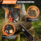 62CC Professional Chainsaw with 20 Inch, 22 Inch, 18 Inch, And 24 Inch Options, Featuring a 2-Stroke Engine, Ergonomic Non-Slip Handle, And Dual Fuel Tanks, Ideal for Cutting Wood, Trimming Trees, And Clearing Land