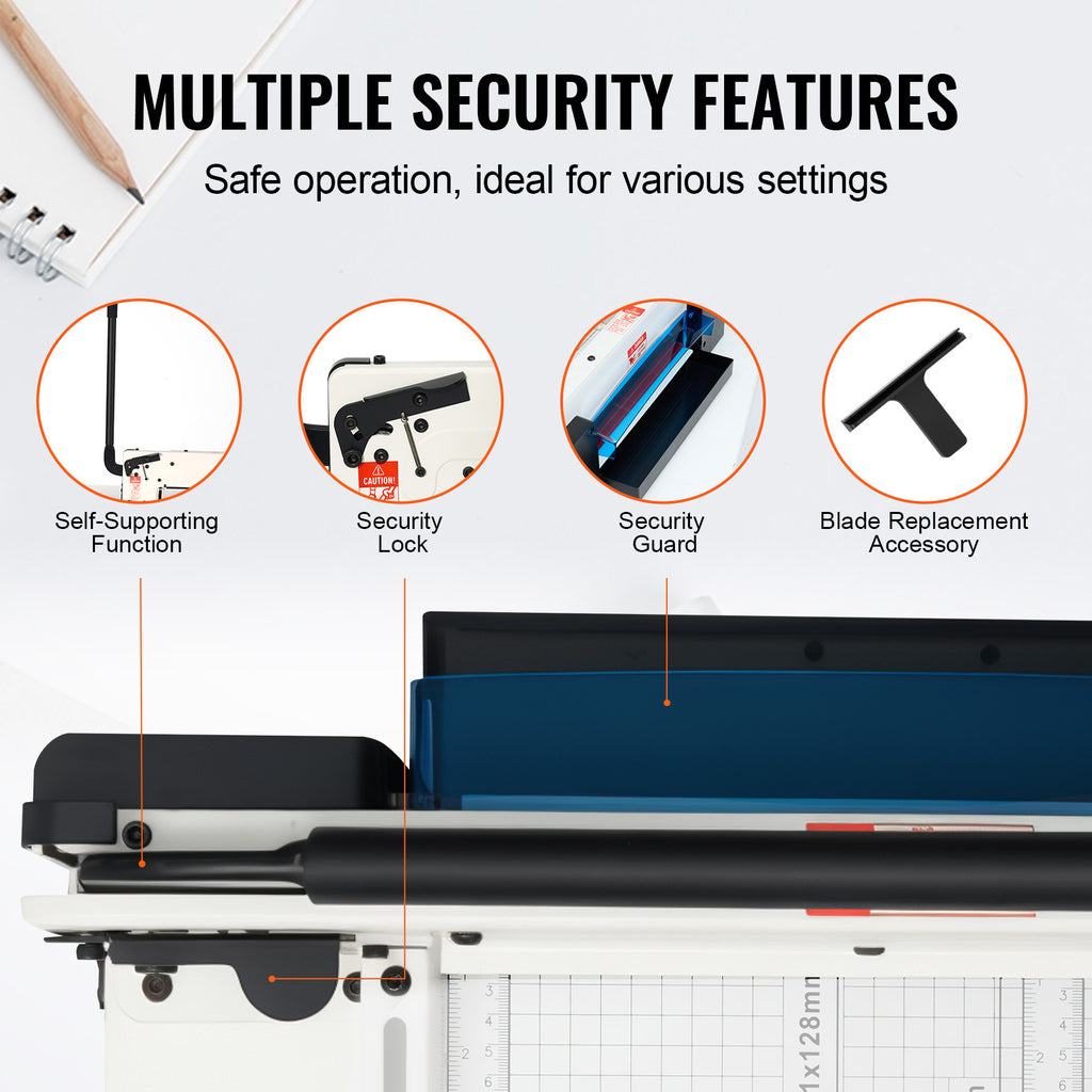 VEVOR Paper Cutter 12/17 inch A3/A4 Guillotine Paper Trimmer 400 Sheet Capacity Metal Base