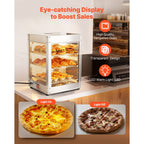 VEVOR 3-Tier/5-Tier Commercial Food Warmer Display, 14inch/15 inch 800W Food Display Warmer with LED Light, Adjustable Shelf and Stainless Steel Frame, 86℉~185℉ Air Heating, 34L for Hamburger, Pizza, Bread, Fried Chicken
