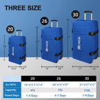3-Piece Softside Luggage Set 20/26/30in Waterproof Travel Suitcase with 2 Wheels & Telescopic Handle, Durable Trolley Bag for Vacation & Adventure