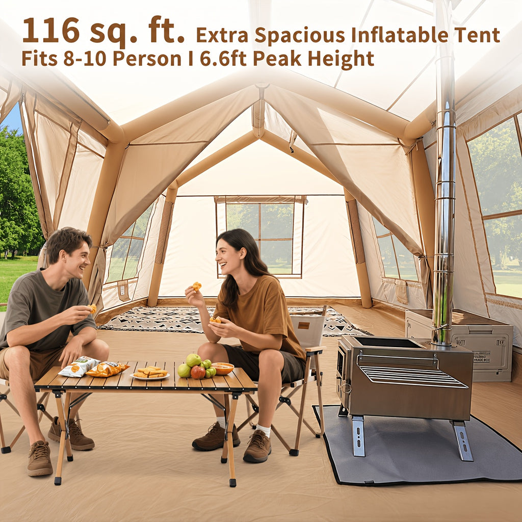 LILYPELLE Inflatable Camping Tent, Easy Setup Air Tent with Hand Pump, 4-Season Glamping Tent for Couples, Groups, And Families