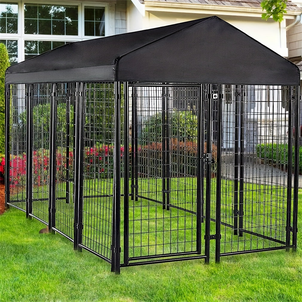 3 Size Metal Dog Kennel Large Outdoor Welded Wire Dog Kennel Pet Playpen Heavy Duty Dog Crate Cage