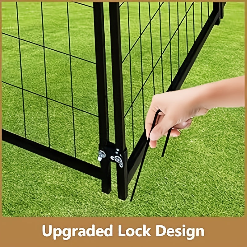 [Heavy Duty Dog Cage] Outdoor Dog Kennel, Heavy Duty Dog Cage With Roof, For Medium To Small Dogs Outside 4Ft X 4Ft X 4.5Ft, Large Pet Crate Cage Dog Playpen