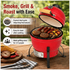 20 "Portable ceramic Charcoal Barbecue BBQ heavy-duty outdoor barbecue grill with adjustable ventilation and heat-resistant cover Perfect for camping, backyards, terraces, and trailers (including the stand)