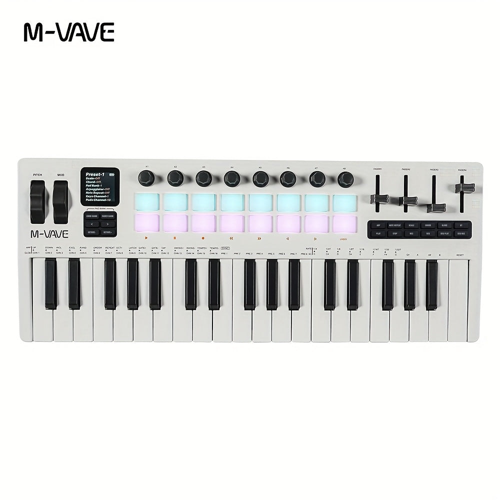 M-VAVE SMK37PRO Professional MIDI Keyboard, 37-Key Wireless Wireless Music Arrangement And Production Synthesizer