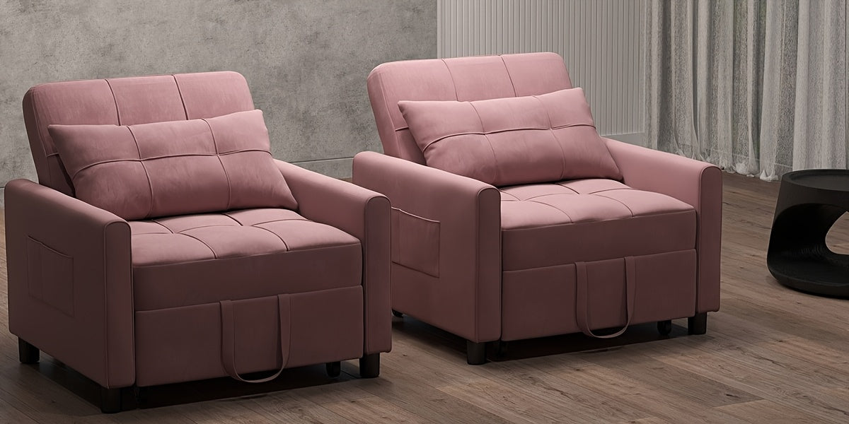 Asofer Convertible Sofa Chair 3-in-1, Adjustable Sleeper Chair Pullout Sofa Bed With Pillows, Comfortable Pullout Futon For Living Room Or Bedroom, Living Room Furniture | Modern Loveseat Design | Luxury Comfort Finish, Futon Sofa Bed, Best Gift