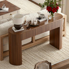 Console Table for Entryway or Behind the Sofa with Two Storage Drawers and a Clean Fluted Front Design
