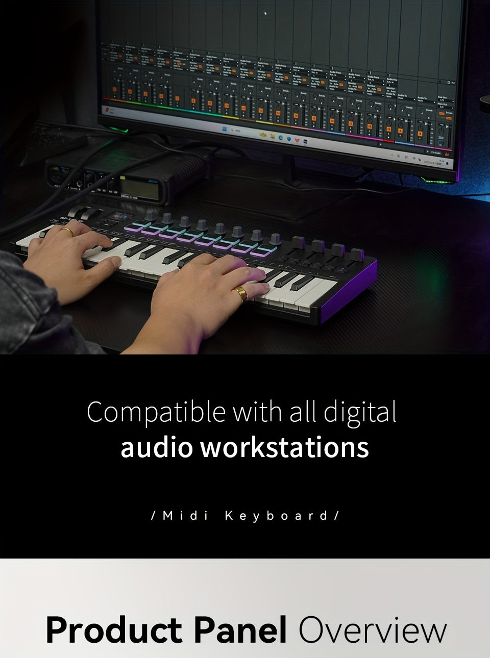 M-VAVE SMK37PRO Professional MIDI Keyboard with 37 Keys, Wireless for Music Composition And Synthesis