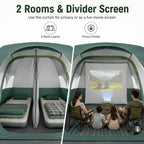 8-Person Family Camping Tent with Removable Two-Room Divider for Quick Outdoor Setup and Open Views