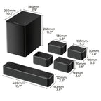 ULTIMEA 410W, 7.1ch Soundbar with Wireless Subwoofer, Virtual Surround Sound System for TV, App Control, Sound Bar for TV, 4 Wired Surround Speakers, Home Theater Sound System