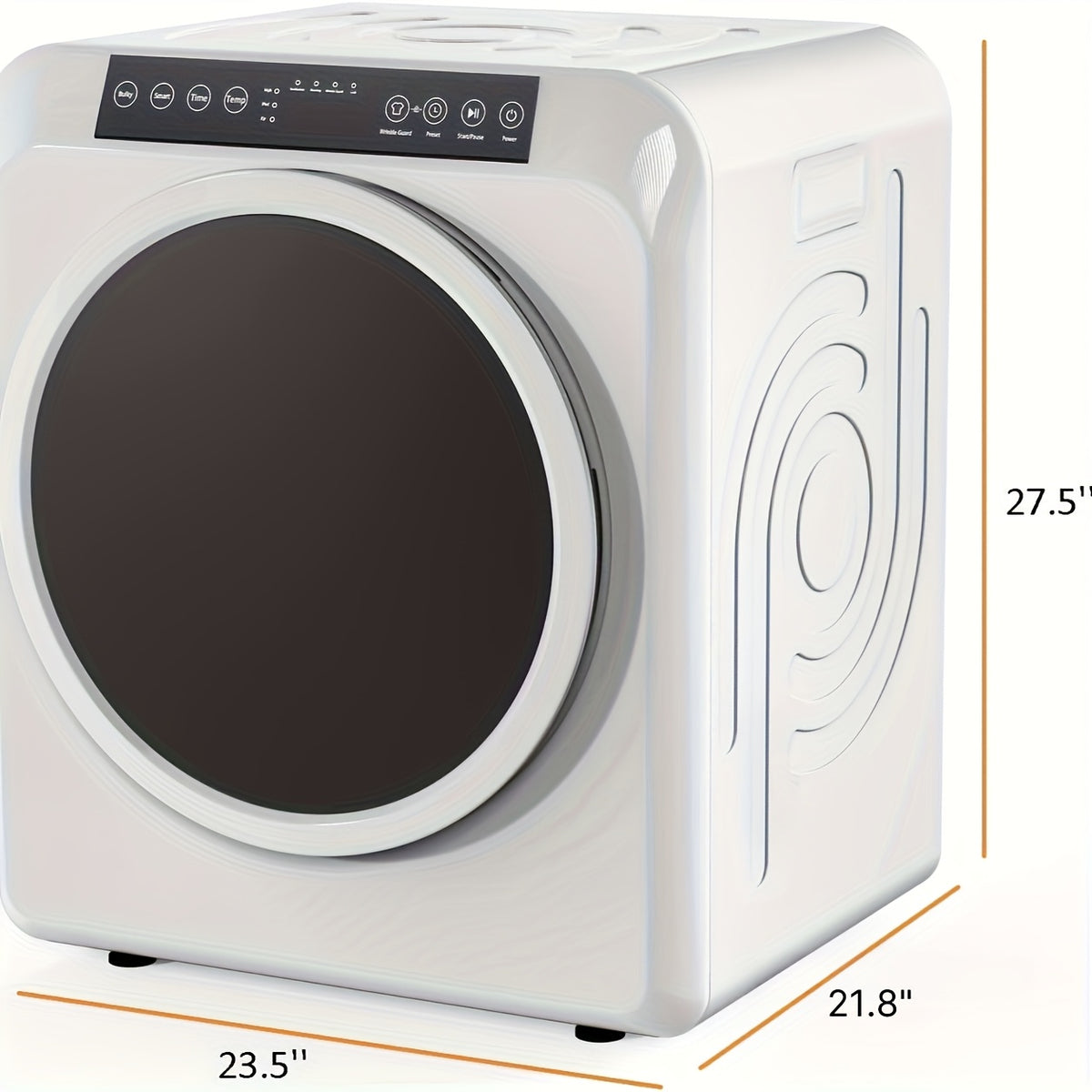 13.2LBS Portable Clothes Dryer for Apartments - 3.5 Cu.Ft Compact Front Load Dryer with LCD Touch Panel, Stainless Steel Tub & Quiet Operation, for Home, Dorm, RV