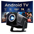 Smart Projector 8K Support Native 1080P, FHD Portable Projector, 5G WiFi And Bt5.4, Auto Focus & Keystone, 1400ANSI, Android 14, Compatible with PS5, Smartphones And Laptops, Perfect Gift!