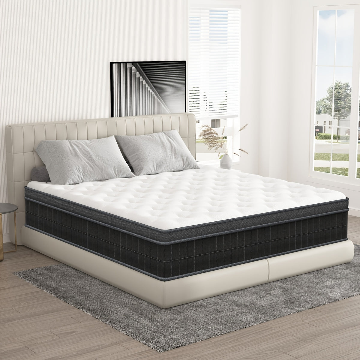 Modern Style Medium Firm High Quality Hybrid Mattress with Pocket Spring And High-Density Foam Breathable And Cooling Twin Full Queen King Size in a Box