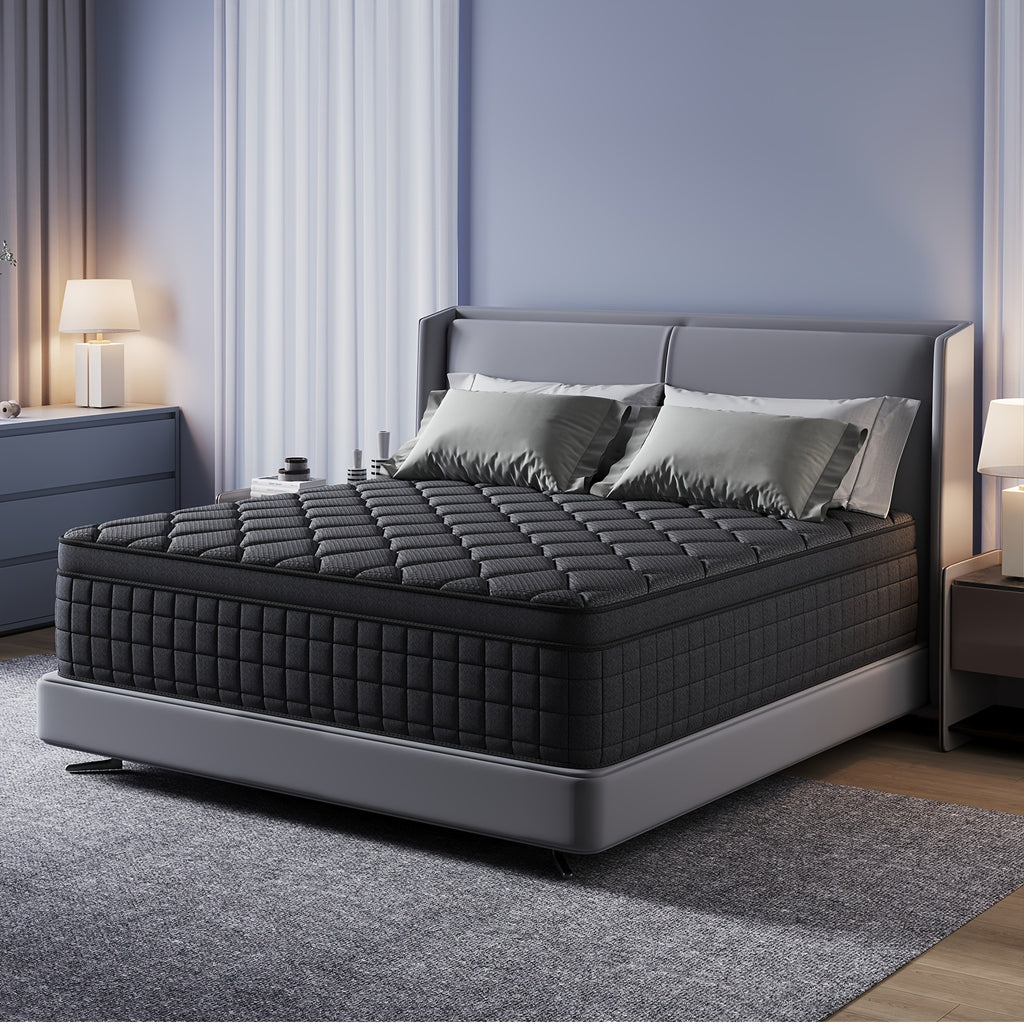 10in/12in/14in Twin, Full, Queen, King, Mattress Memony Foam And Spring, Hybrid Mattress, Medium Firmness, Lumbar Support, For Home RoomsHotels, Boxed 8in/10in/12in/14in