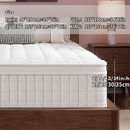 8''/10''/12''/14'' Inch Hybrid Queen Mattress in a Box - Gel Memory Foam And Pocket Springs for Back, Soft And Plush Fiberglass-Free Bed